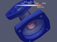 solution poisson equation 3D complex geometry, surface with edges, hires, view 2