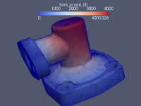 solution poisson equation 3D complex geometry, surface with edges, hires